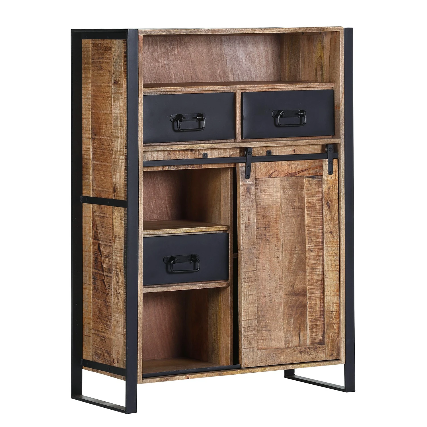 Red Living Highboard Toleos - Mango sägerau massiv / Eisen - Mangoholz / Schwarz 1 Red Living Highboard Toleos - Mango sägerau massiv / Eisen - Mangoholz / Schwarz