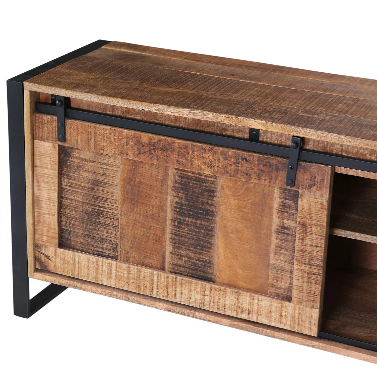 Red Living TV-Lowboard Toleos - Mango sägerau massiv / Eisen - Mangoholz / Schwarz 6 Red Living TV-Lowboard Toleos - Mango sägerau massiv / Eisen - Mangoholz / Schwarz – Bild 6
