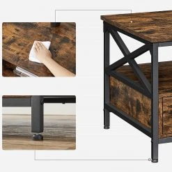 Red Living Couchtisch Molalla II - Braun / Schwarz -Wohnzimmermöbel boutique en ligne 1000353400 220601 030 DETAILS P000000001000353400