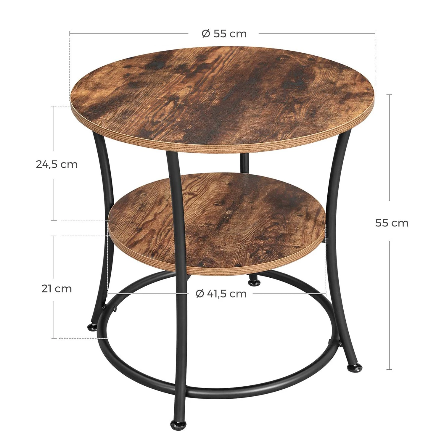 Red Living Beistelltisch Uberto III - Braun / Schwarz 6 Red Living Beistelltisch Uberto III - Braun / Schwarz – Bild 6