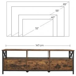 Red Living TV-Lowboard Molalla I - Braun / Schwarz -Wohnzimmermöbel boutique en ligne 1000353405 220601 501 SKETCH DETAILS P000000001000353405 sketch