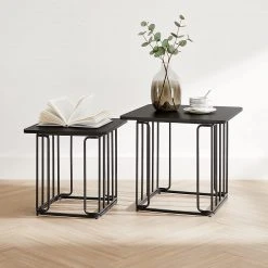 Red Living Beistelltisch Solidus Linu (2er-Set) - Metall - Schwarz -Wohnzimmermöbel boutique en ligne 1000353437 220601 022 MOOD DETAILS P000000001000353437 mood