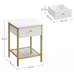 Loftscape Beistelltisch Villa Maria - Weiß / Gold -Wohnzimmermöbel boutique en ligne 1000353438 220601 500 SKETCH DETAILS P000000001000353438 sketch