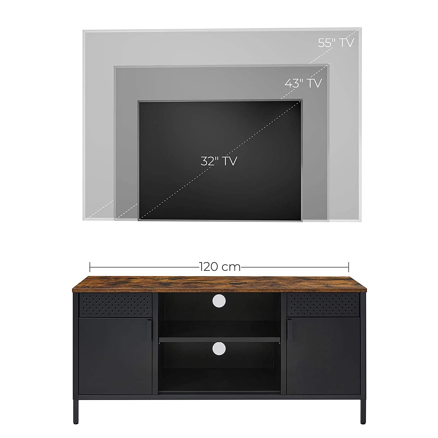 Red Living TV-Lowboard Ferris Wheel - Braun / Schwarz 8 Red Living TV-Lowboard Ferris Wheel - Braun / Schwarz – Bild 8