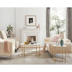 Red Living Beistelltisch Poygan II - Weiß / Gold -Wohnzimmermöbel boutique en ligne 1000355204 220601 021 MOOD DETAILS P000000001000355204 mood