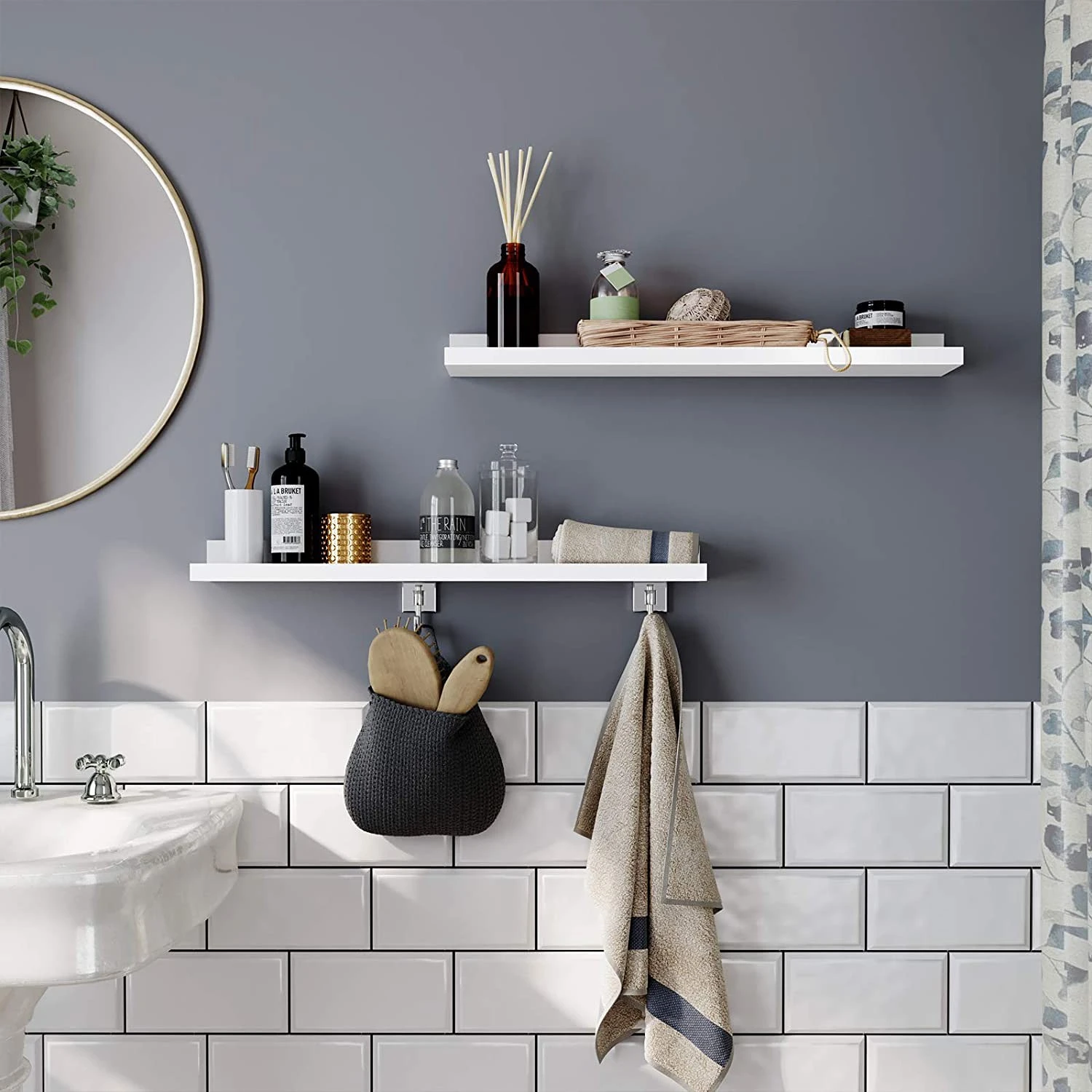 Loftscape Wandregal Stains III (2er-Set) - Weiß 2 Loftscape Wandregal Stains III (2er-Set) - Weiß – Bild 2