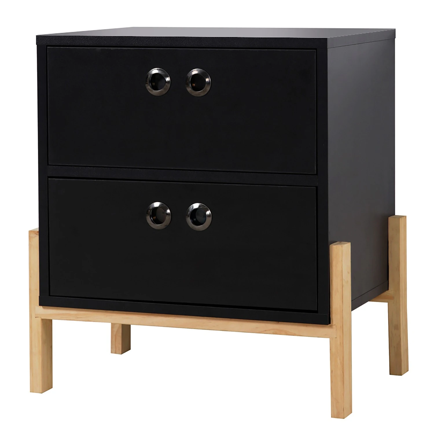 Norrwood Beistelltisch Caborn - Schwarz / Pinie 1 Norrwood Beistelltisch Caborn - Schwarz / Pinie