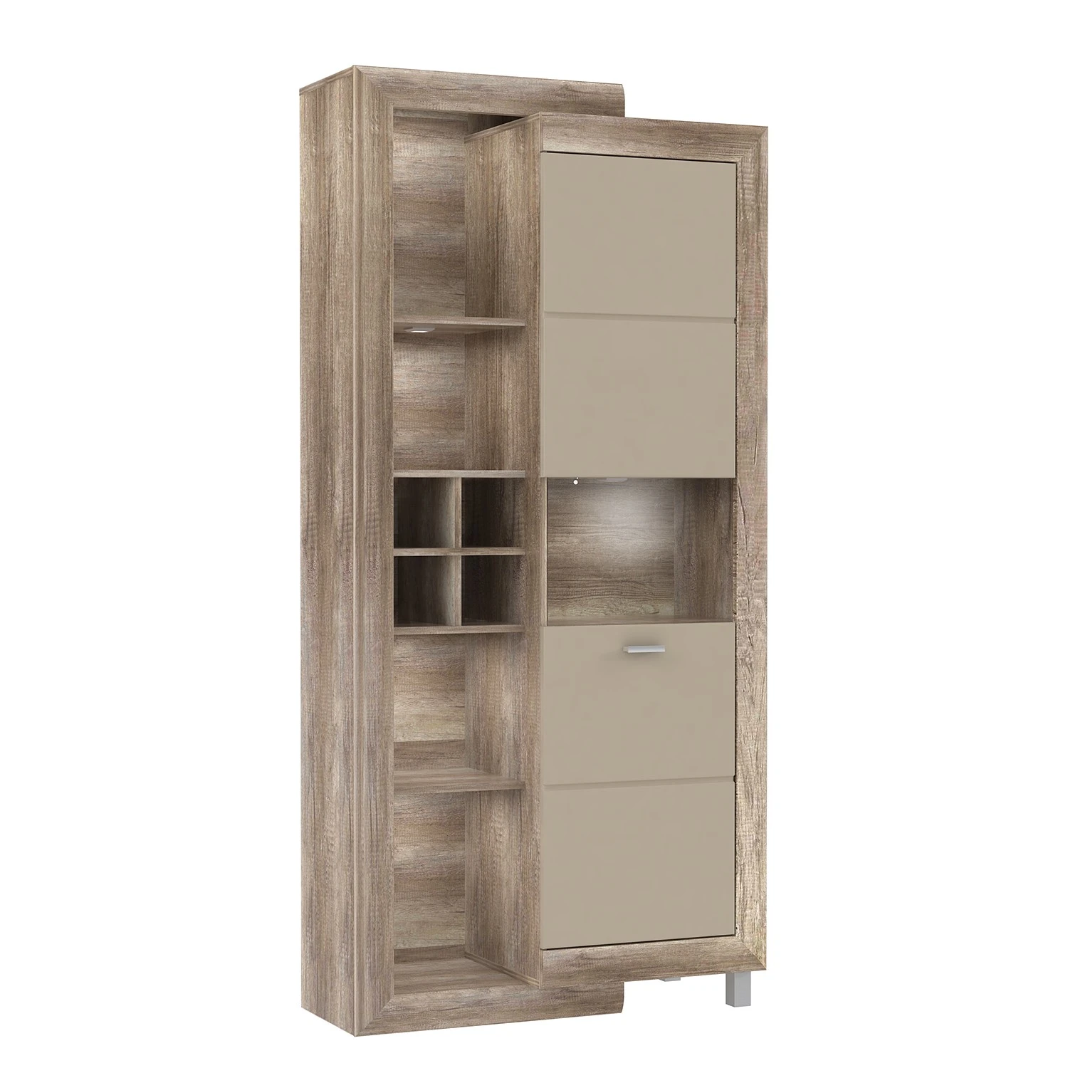 Loftscape Schrank Verdille - Hochglanz Beige / Eiche Antik Dekor 1 Loftscape Schrank Verdille - Hochglanz Beige / Eiche Antik Dekor