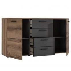 Loftscape Sideboard Uvero - Eiche Schwarz Dekor / Eiche Havanna Dekor -Wohnzimmermöbel boutique en ligne 1000356700 220603 031 DETAILS P000000001000356700