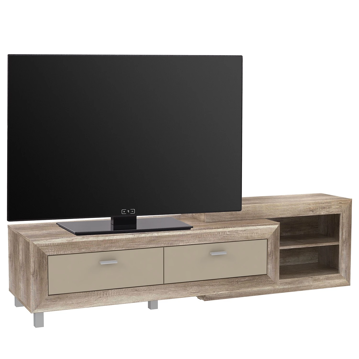 Loftscape TV-Lowboard Verdille - Hochglanz Beige / Eiche Antik Dekor 1 Loftscape TV-Lowboard Verdille - Hochglanz Beige / Eiche Antik Dekor