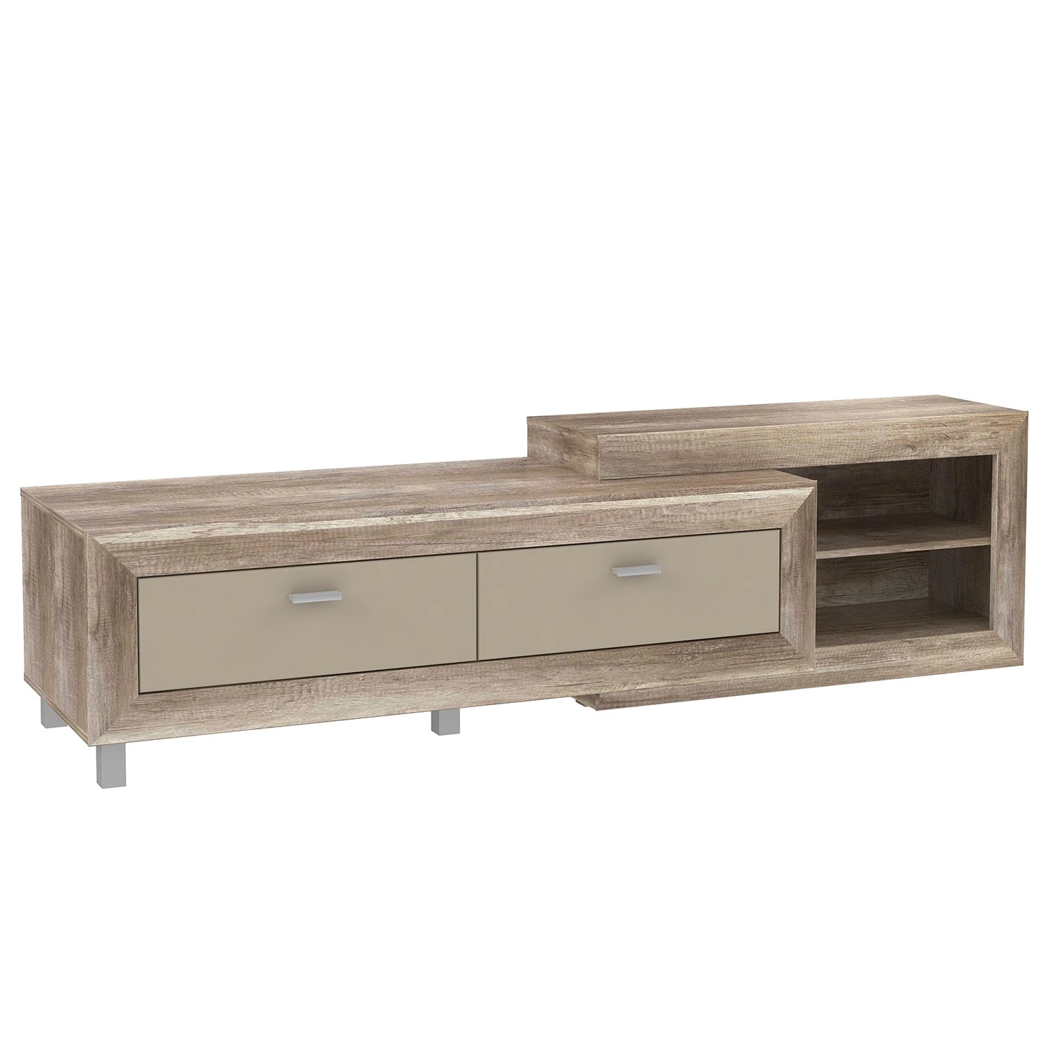 Loftscape TV-Lowboard Verdille - Hochglanz Beige / Eiche Antik Dekor 2 Loftscape TV-Lowboard Verdille - Hochglanz Beige / Eiche Antik Dekor – Bild 2