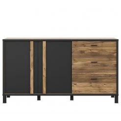 Red Living Sideboard Vallegrande I - Alpenkiefer Dekor / Schwarz -Wohnzimmermöbel boutique en ligne 1000356703 220603 030 DETAILS P000000001000356703