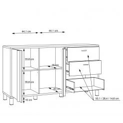 Red Living Sideboard Vallegrande I - Alpenkiefer Dekor / Schwarz -Wohnzimmermöbel boutique en ligne 1000356703 220603 501 SKETCH DETAILS P000000001000356703 sketch