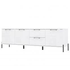 Loftscape Sideboard Ozora III - Hochglanz Weiß / Matt Weiß