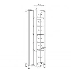 Red Living Standvitrine Vallegrande - Alpenkiefer Dekor / Schwarz -Wohnzimmermöbel boutique en ligne 1000356707 220603 501 SKETCH DETAILS P000000001000356707 sketch