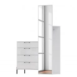 Loftscape Kompaktgarderobe Ozora - Hochglanz Weiß / Matt Weiß