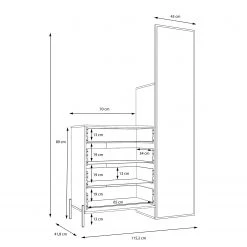Loftscape Kompaktgarderobe Ozora - Hochglanz Weiß / Matt Weiß -Wohnzimmermöbel boutique en ligne 1000356710 220603 501 SKETCH DETAILS P000000001000356710 sketch