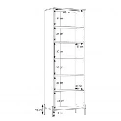 Loftscape Standvitrine Ozora - Hochglanz Weiß / Matt Weiß -Wohnzimmermöbel boutique en ligne 1000356714 220603 501 SKETCH DETAILS P000000001000356714 sketch