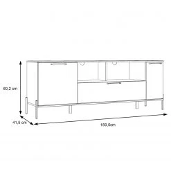 Loftscape TV-Lowboard Ozora - Hochglanz Weiß / Matt Weiß -Wohnzimmermöbel boutique en ligne 1000356720 220603 500 SKETCH DETAILS P000000001000356720 sketch