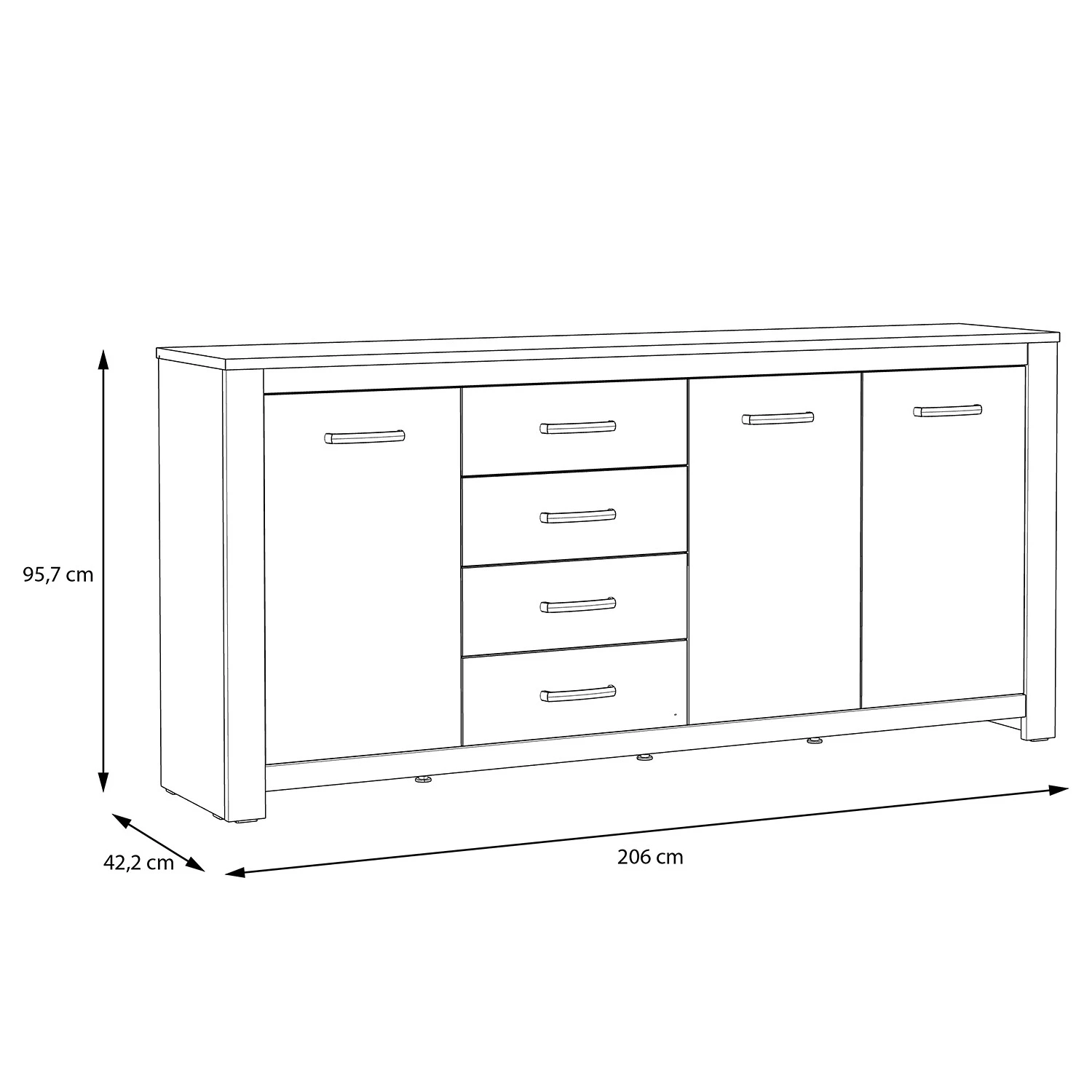 Loftscape Sideboard Verolme II - Eiche Dekor 4 Loftscape Sideboard Verolme II - Eiche Dekor – Bild 4