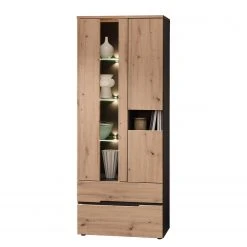 Loftscape Vitrinenschrank Moosic - Inkl. Beleuchtung - Eiche Artisan Dekor / Graphit