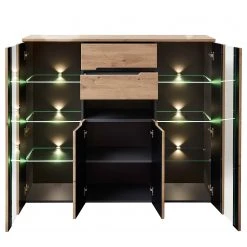 Loftscape Highboard Moosic - Inkl. Beleuchtung - Eiche Artisan Dekor / Graphit -Wohnzimmermöbel boutique en ligne 1000357965 220608 030 DETAILS P000000001000357965