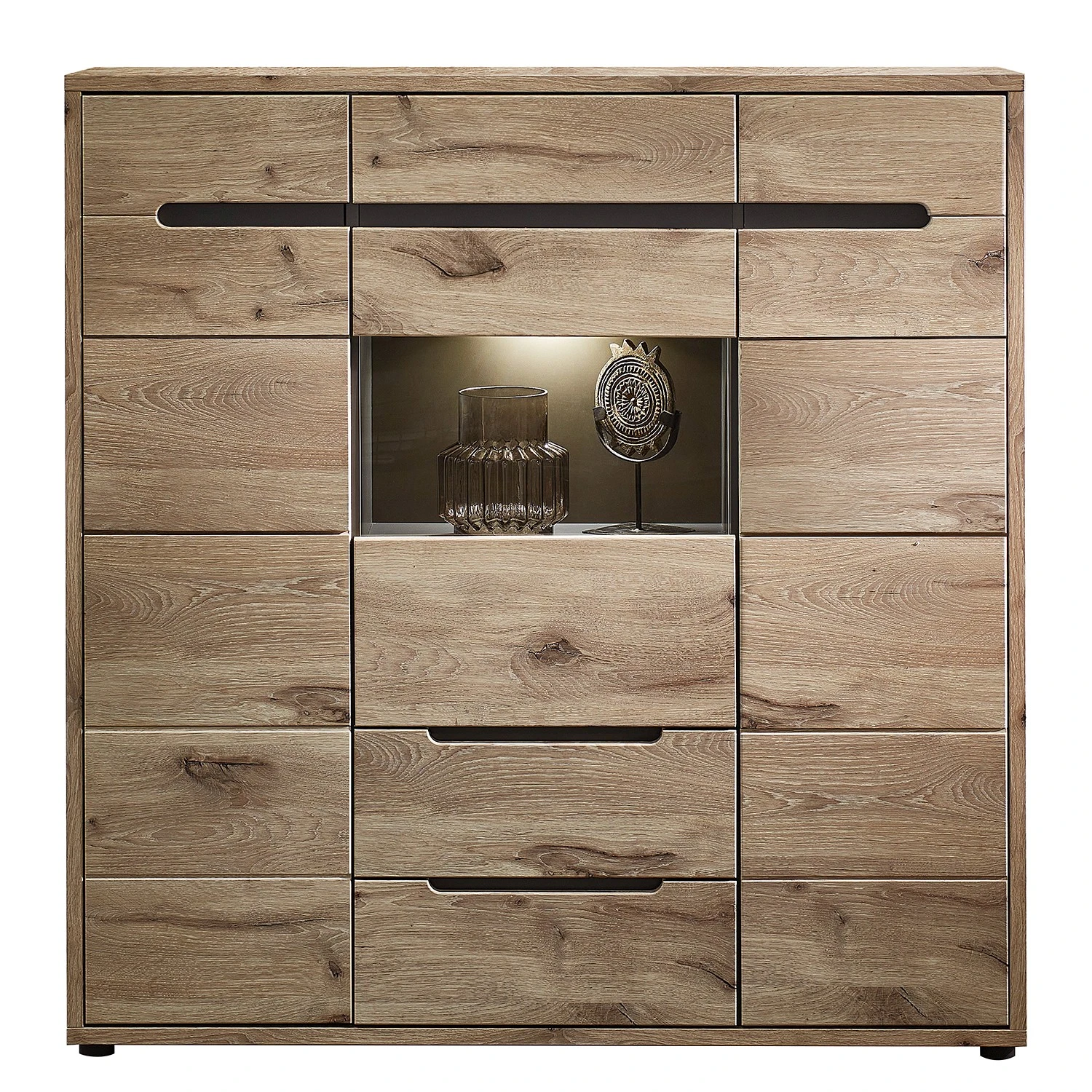 Loftscape Highboard Tallard - Inkl. Beleuchtung - Balkeneiche Dekor / Graphit 1 Loftscape Highboard Tallard - Inkl. Beleuchtung - Balkeneiche Dekor / Graphit