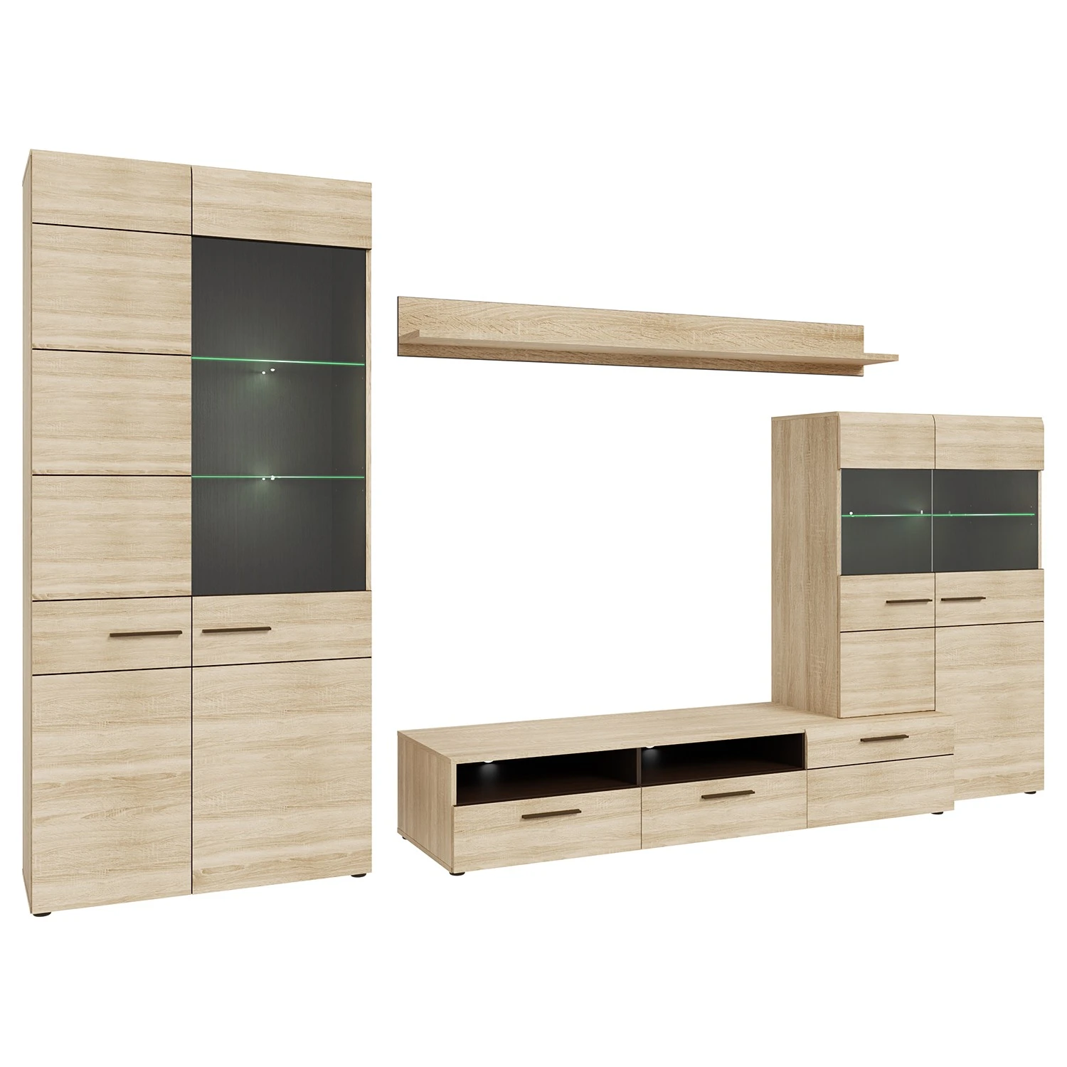 Loftscape Wohnwand Taradale (4-teilig) - Inkl. Beleuchtung - Eiche Sonoma Dekor 4 Loftscape Wohnwand Taradale (4-teilig) - Inkl. Beleuchtung - Eiche Sonoma Dekor – Bild 4
