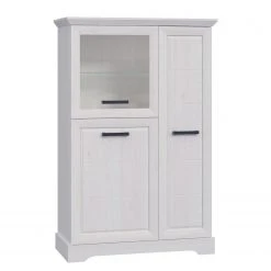 Ridgevalley Highboard New Dessa I - Kiefer Weiß Dekor