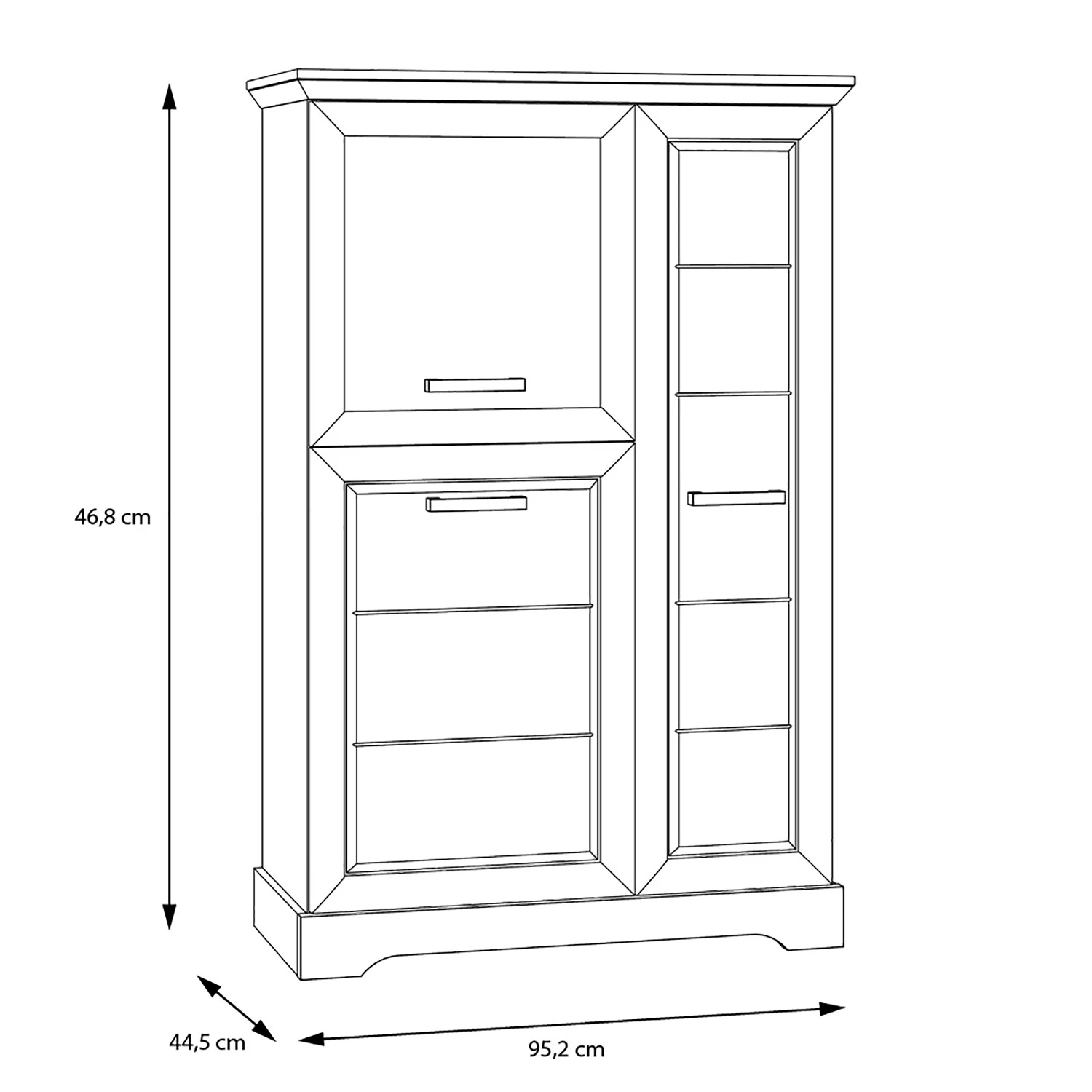 Ridgevalley Highboard New Dessa I - Kiefer Weiß Dekor 8 Ridgevalley Highboard New Dessa I - Kiefer Weiß Dekor – Bild 8