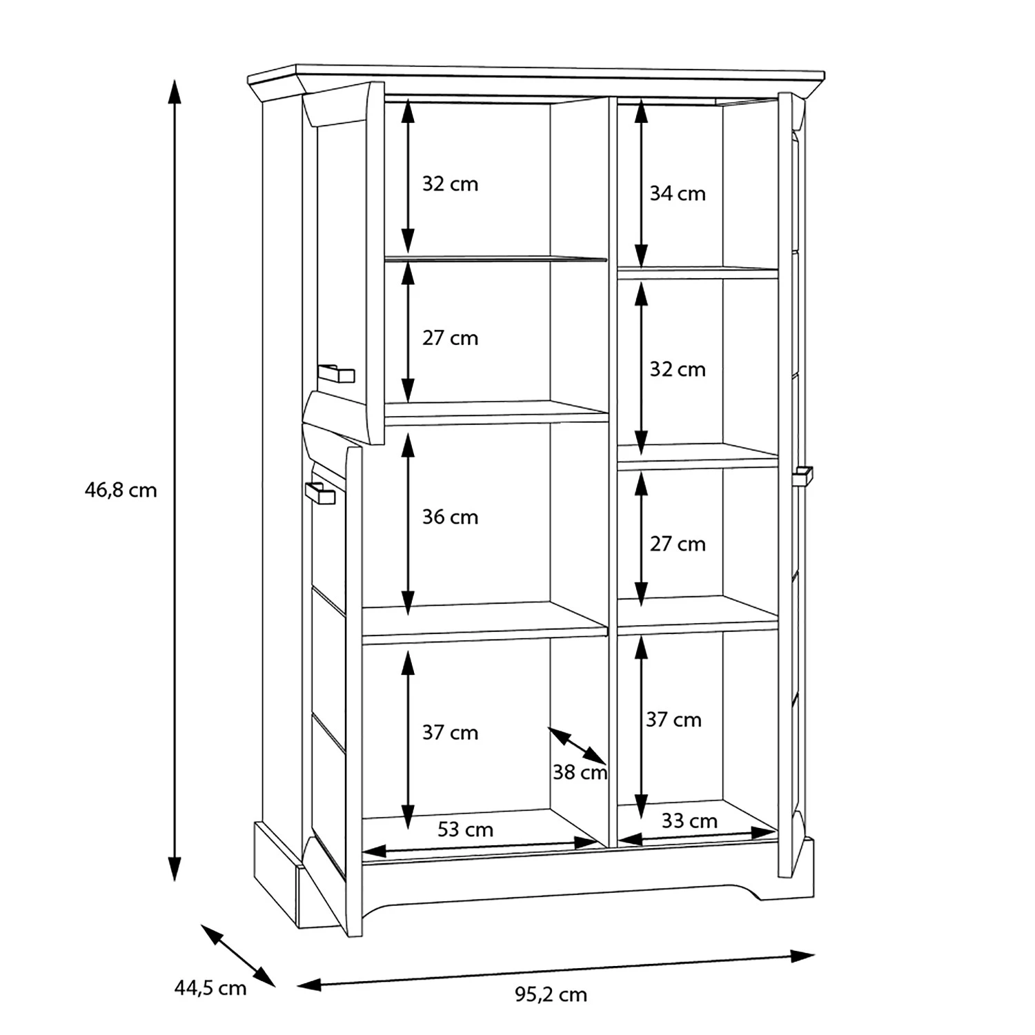 Ridgevalley Highboard New Dessa I - Kiefer Weiß Dekor 9 Ridgevalley Highboard New Dessa I - Kiefer Weiß Dekor – Bild 9