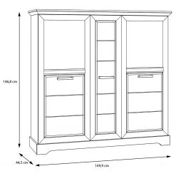 Ridgevalley Highboard New Dessa II - Kiefer Weiß Dekor 16 Ridgevalley Highboard New Dessa II - Kiefer Weiß Dekor -Wohnzimmermöbel boutique en ligne 1000358004 220616 500 SKETCH DETAILS P000000001000358004 sketch