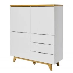 Jahnke Highboard Libre 110 - Kerneiche Dekor / Weiß
