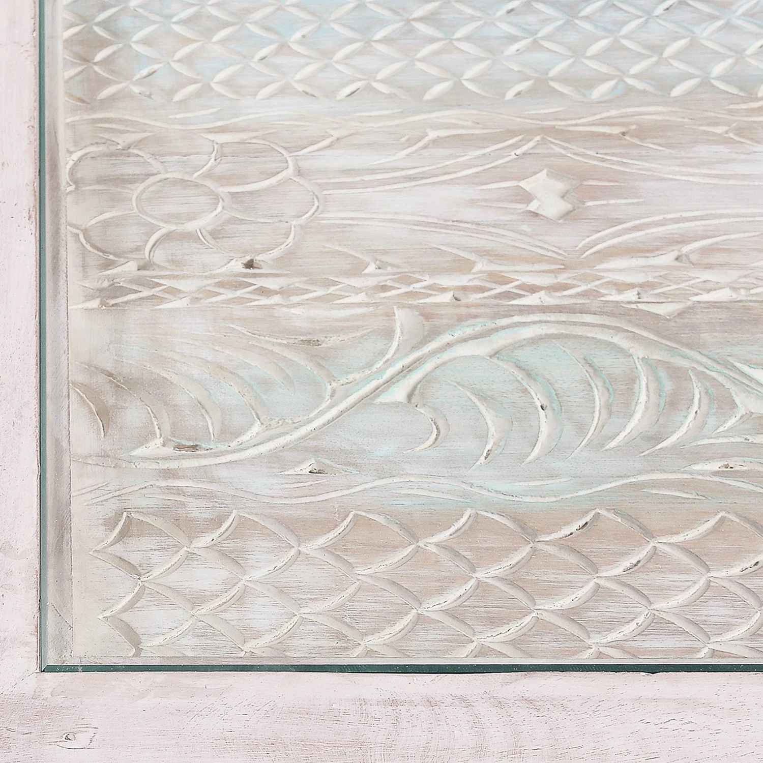 Ridgevalley Couchtisch Missoula - Glas / Mango massiv - Vintage Weiß 8 Ridgevalley Couchtisch Missoula - Glas / Mango massiv - Vintage Weiß – Bild 8