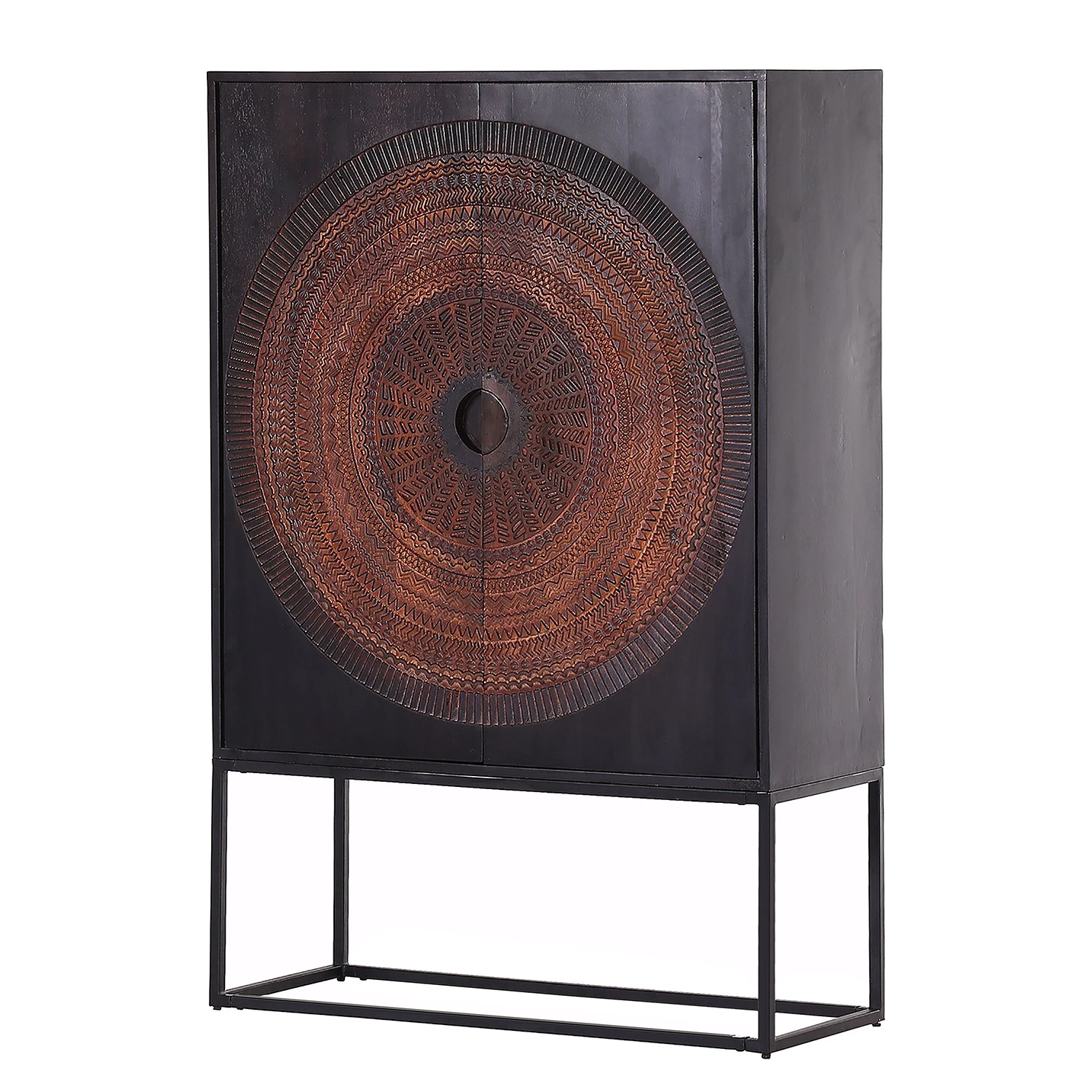 Red Living Highboard Curbar - Mango massiv / Metall - Schwarz 1 Red Living Highboard Curbar - Mango massiv / Metall - Schwarz