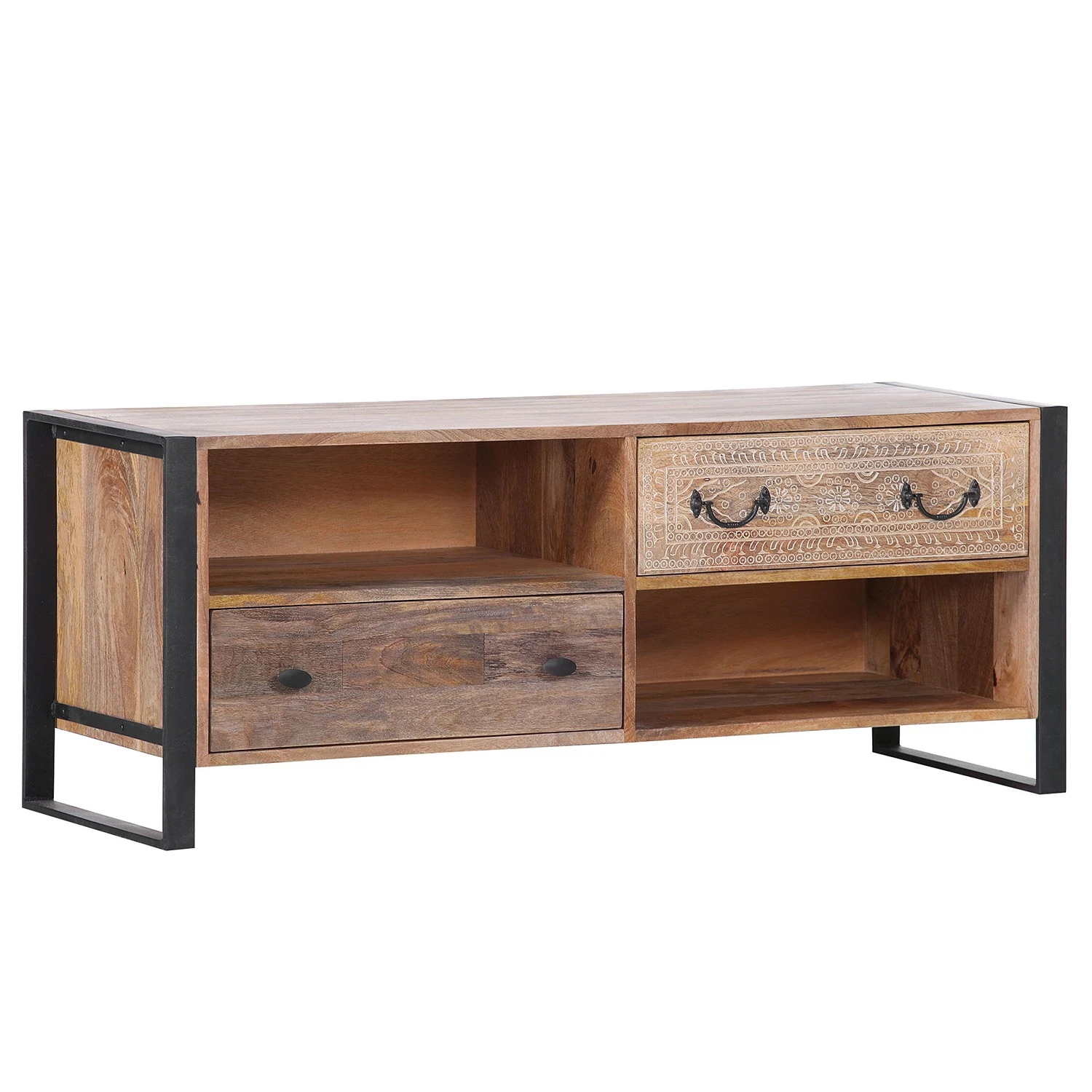 Red Living TV-Lowboard Vallentuna - Mango massiv / Metall - Mango / Schwarz 1 Red Living TV-Lowboard Vallentuna - Mango massiv / Metall - Mango / Schwarz