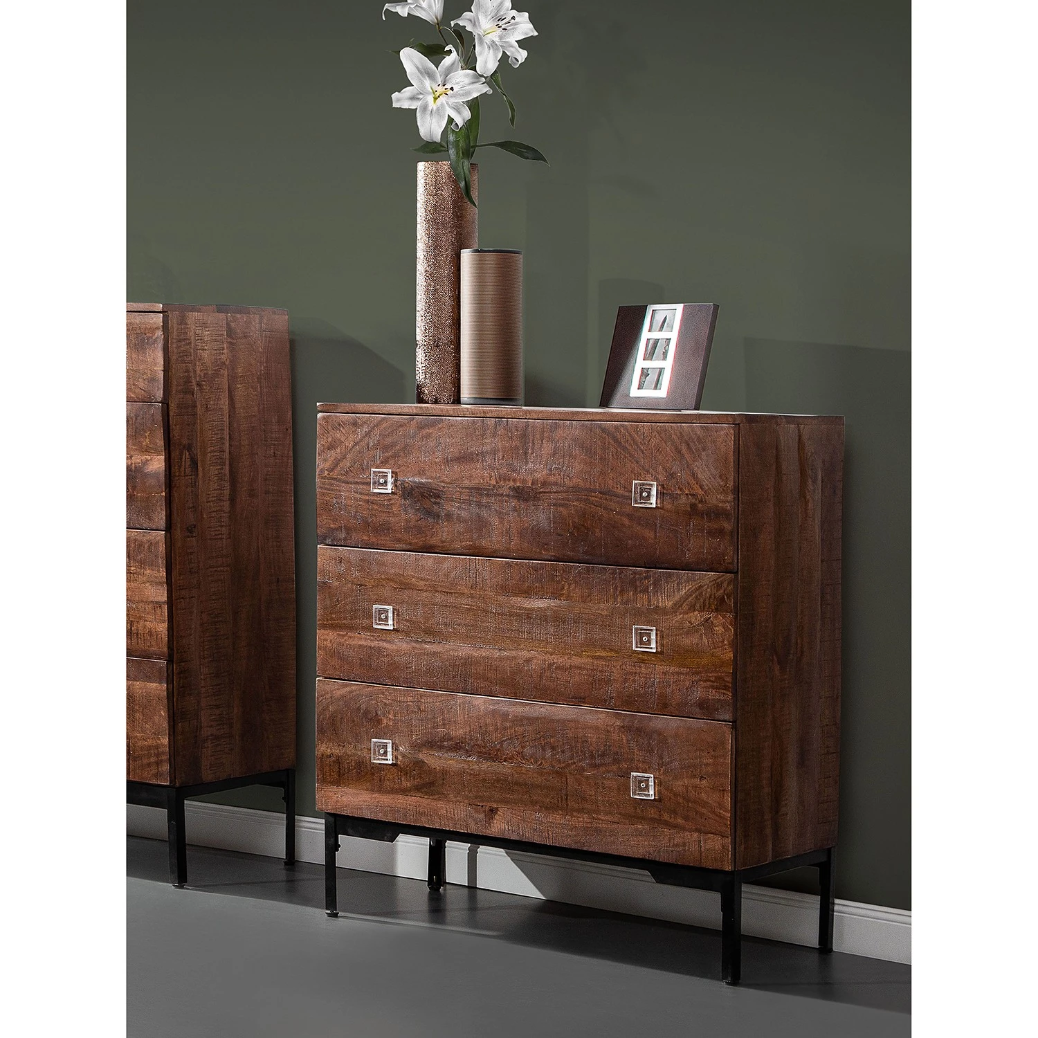 Red Living Kommode Telados - Mango massiv / Metall - Mango Dunkel / Schwarz 2 Red Living Kommode Telados - Mango massiv / Metall - Mango Dunkel / Schwarz – Bild 2