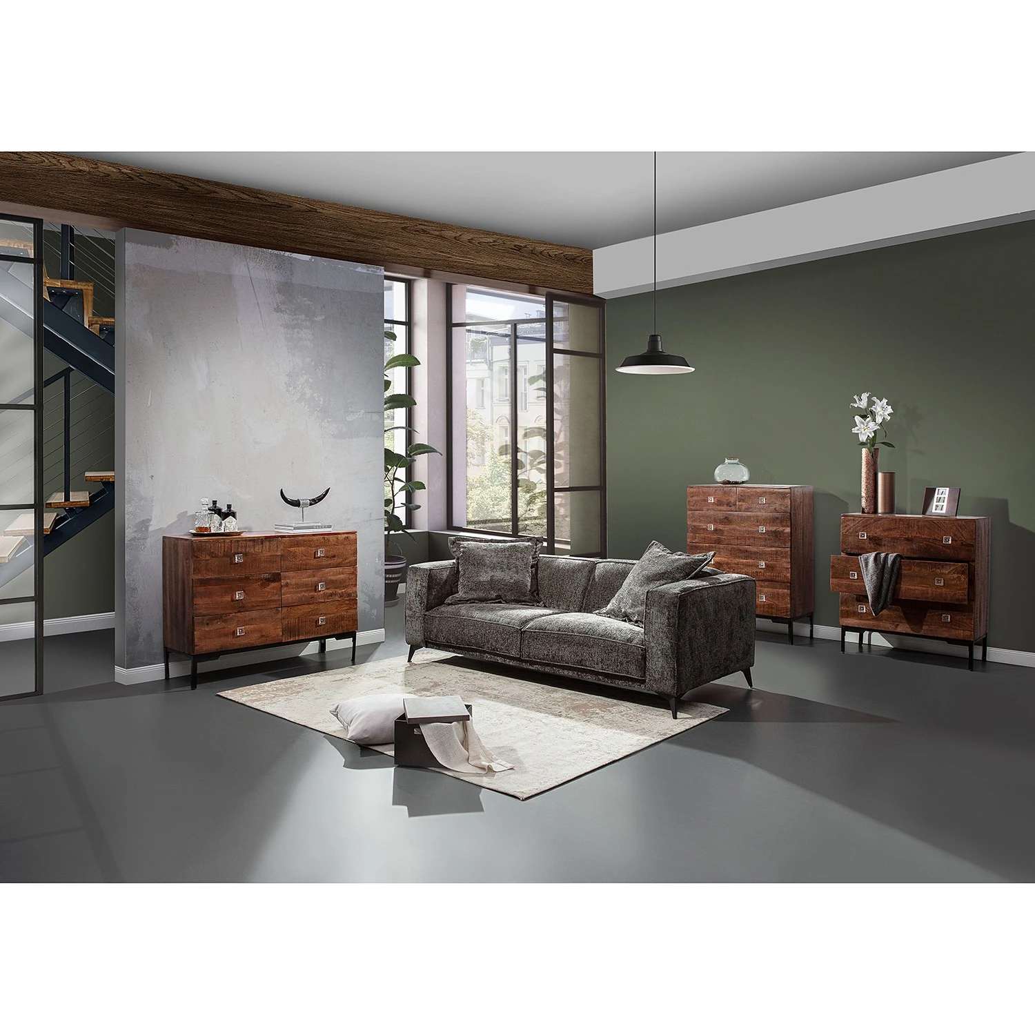 Red Living Kommode Telados - Mango massiv / Metall - Mango Dunkel / Schwarz 4 Red Living Kommode Telados - Mango massiv / Metall - Mango Dunkel / Schwarz – Bild 4