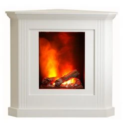 Ridgevalley Elektro-Eckkamin Copenhagen - Brilliantweiß
