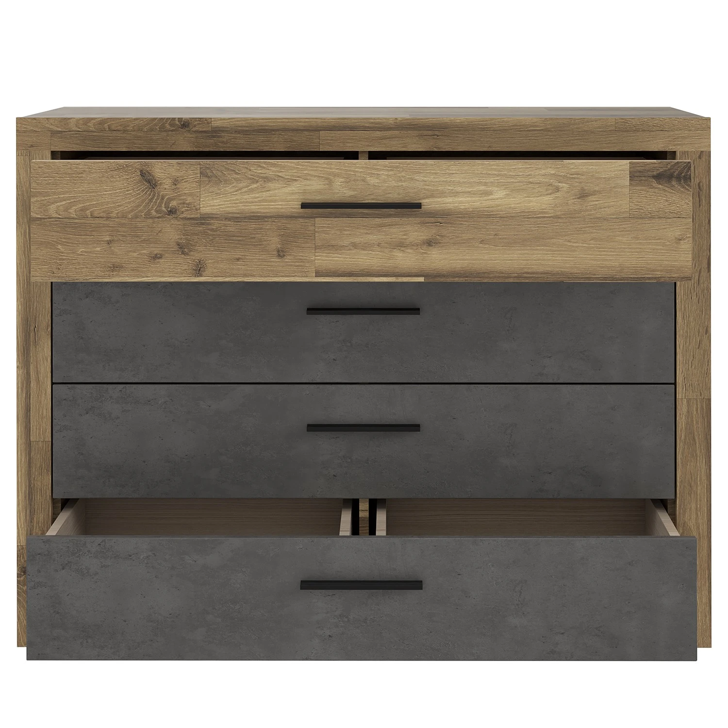 Loftscape Sideboard Rye - Stabeiche Dekor/Betonoptik Dunkelgrau 5 Loftscape Sideboard Rye - Stabeiche Dekor/Betonoptik Dunkelgrau – Bild 5