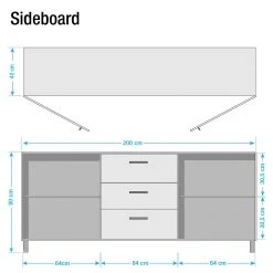Ars manufacti Sideboard Woodson - Akazie massiv / Metall - Akazie Braun - Breite: 200 cm -Wohnzimmermöbel boutique en ligne 1000361855 220624 500 SKETCH DETAILS P000000001000361855 sketch