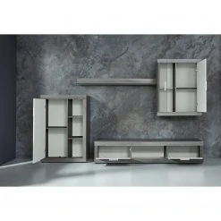 Trendteam Wohnwand Jazz I (4-teilig) - Eiche Grau Dekor / Weiß -Wohnzimmermöbel boutique en ligne 1000362858 220623 022 MOOD DETAILS P000000001000362858 mood