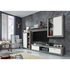 Trendteam Wohnwand Jazz I (4-teilig) - Eiche Grau Dekor / Weiß -Wohnzimmermöbel boutique en ligne 1000362858 220623 024 MOOD DETAILS P000000001000362858 mood