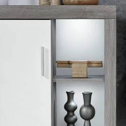 Trendteam Wohnwand Jazz I (4-teilig) - Eiche Grau Dekor / Weiß -Wohnzimmermöbel boutique en ligne 1000362858 220623 027 MOOD DETAILS P000000001000362858 mood