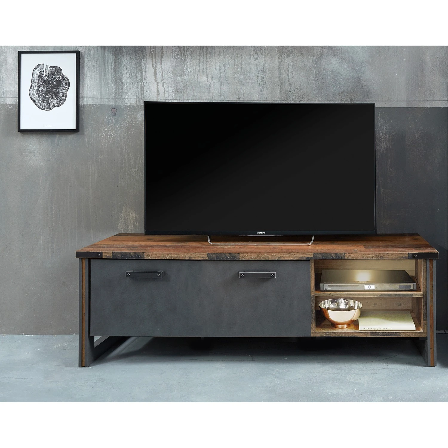 Trendteam Wohnwand Prime I (3-teilig) - Beton Dekor / Altholz Dekor 8 Trendteam Wohnwand Prime I (3-teilig) - Beton Dekor / Altholz Dekor – Bild 8