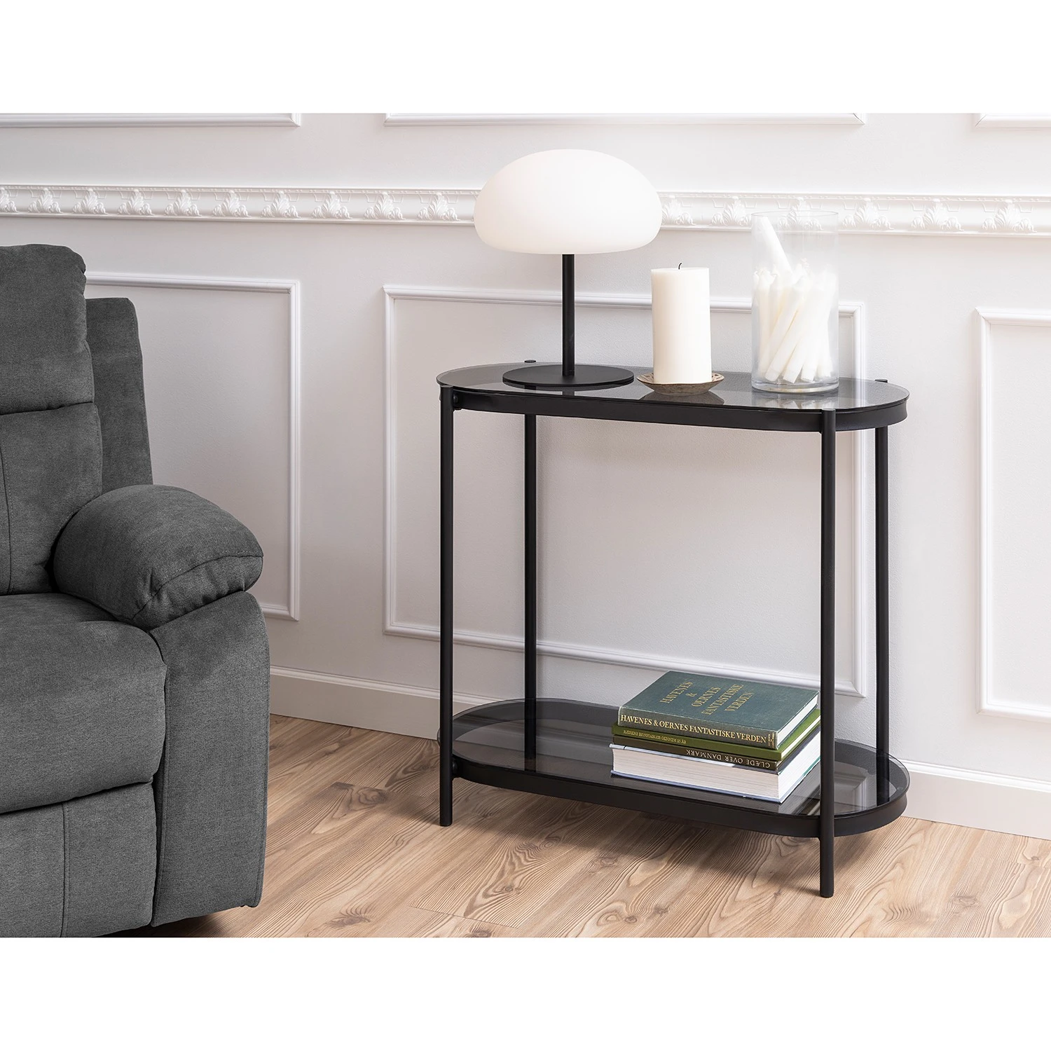 Loftscape Konsolentisch Totowa - Glas / Eisen - Rauchglas / Schwarz 2 Loftscape Konsolentisch Totowa - Glas / Eisen - Rauchglas / Schwarz – Bild 2