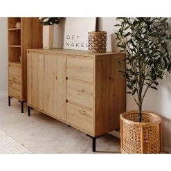 Loftscape Kommode Brochet II - Eiche Dekor / Schwarz -Wohnzimmermöbel boutique en ligne 1000363050 220704 021 MOOD DETAILS P000000001000363050 mood