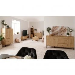 Loftscape Sideboard Brochet - Eiche Dekor / Schwarz -Wohnzimmermöbel boutique en ligne 1000363051 220704 023 MOOD DETAILS P000000001000363051 mood