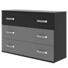 Loftscape Sideboard Asperen - Schwarz Eiche Dekor / Uni Wolfram Grau - Breite: 120 cm