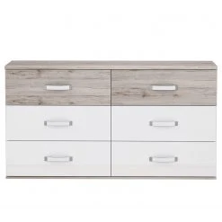 Loftscape Kommode Asperen - Sandeiche Dekor / Hochglanz Weiß - Breite: 150 cm -Wohnzimmermöbel boutique en ligne 1000363098 220825 040 DETAILS P000000001000363098